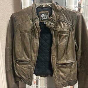 Blanc Noir Leather Moto Jacket Size Medium in Great Condition!